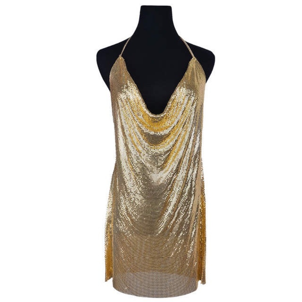 Gold chain mail dress